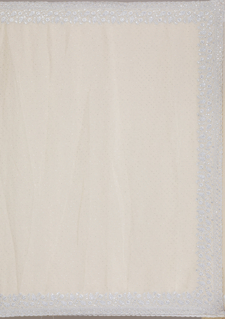 Yellow Threadwork Georgette Saree