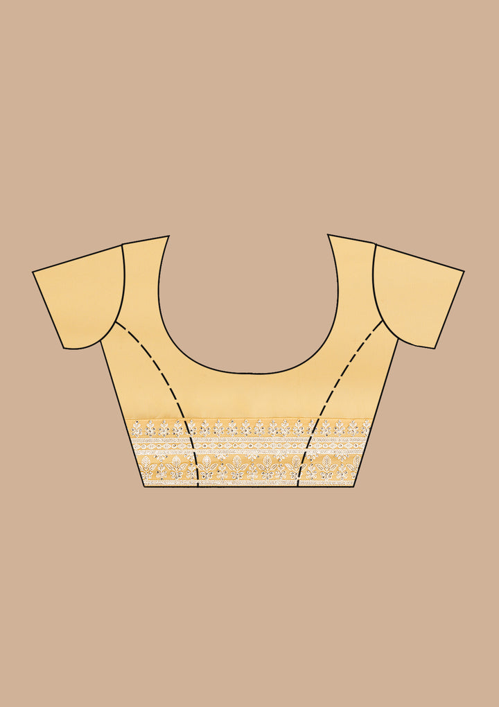 Yellow Threadwork Georgette Saree