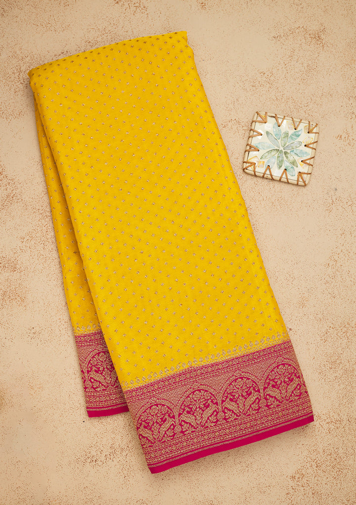 Yellow Zariwork Pure Silk Saree