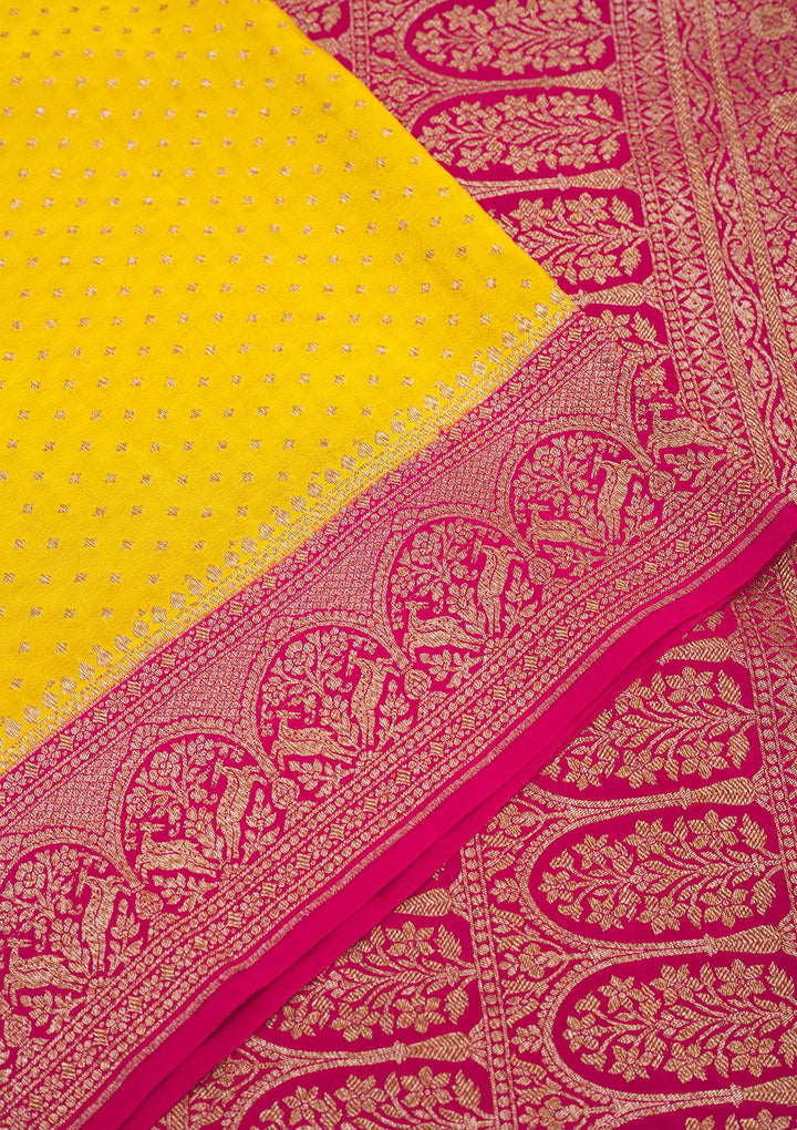 Yellow Zariwork Pure Silk Saree