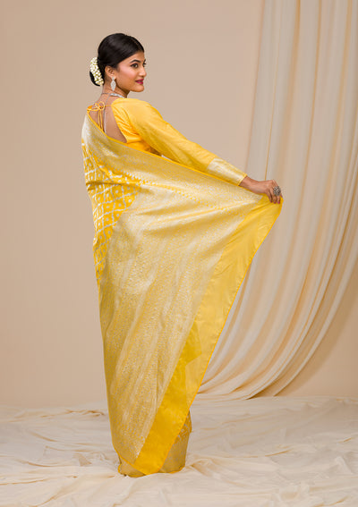 Yellow Zariwork Banarasi Silk Silk Saree