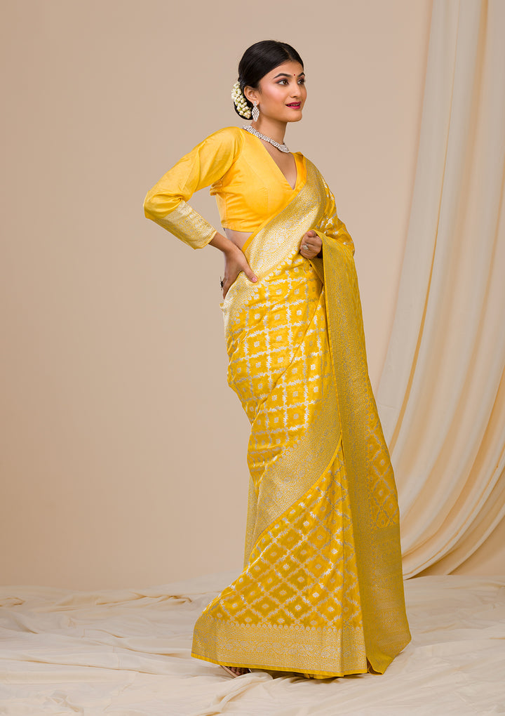 Yellow Zariwork Banarasi Silk Silk Saree