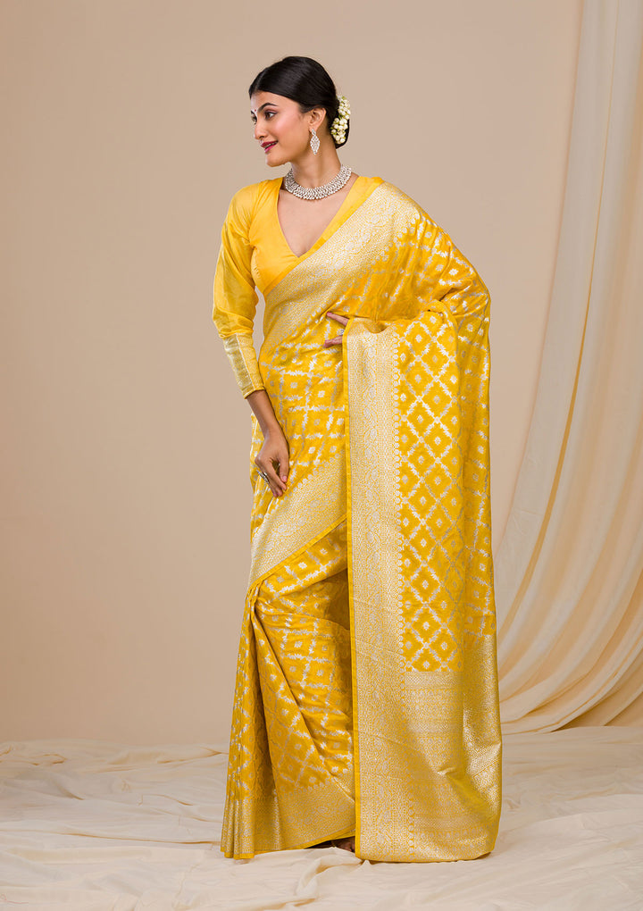 Yellow Zariwork Banarasi Silk Silk Saree