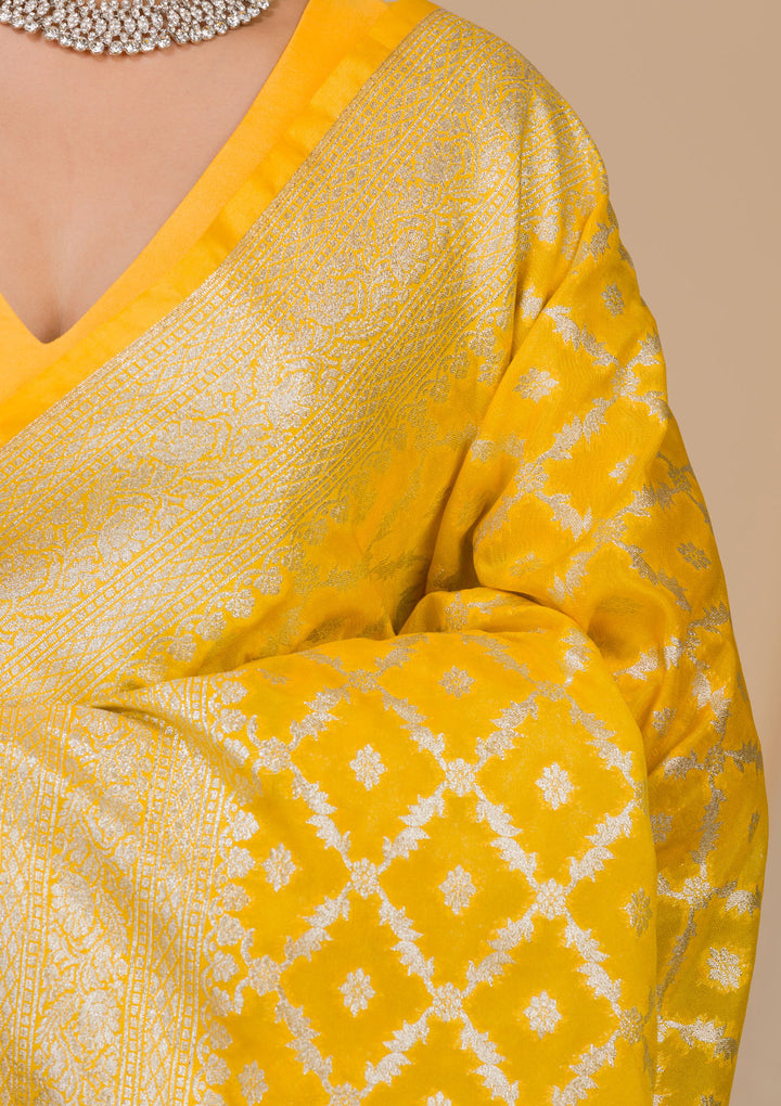 Yellow Zariwork Banarasi Silk Silk Saree