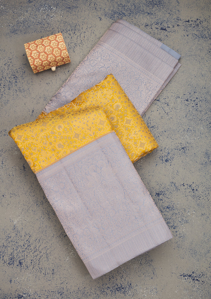 Yellow Zariwork Pure Silk Saree