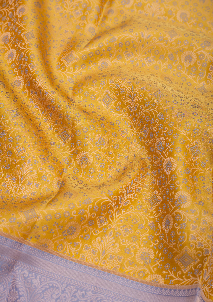 Yellow Zariwork Pure Silk Saree