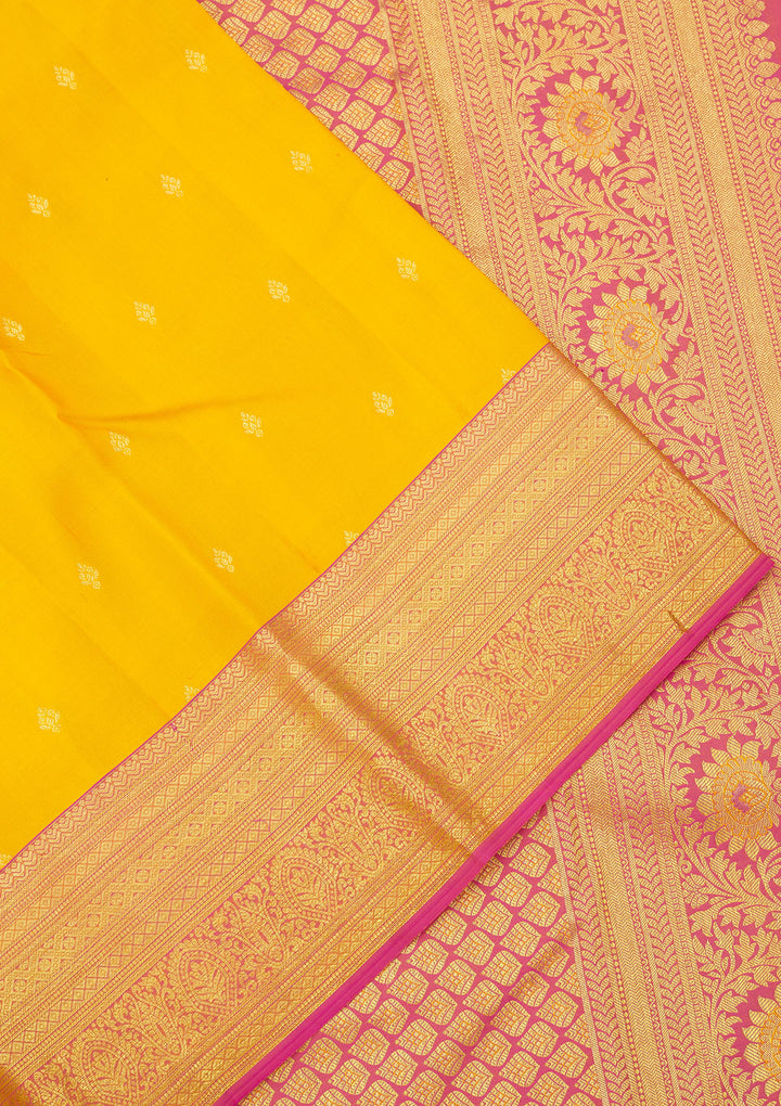 Yellow Zariwork Pure Silk Saree