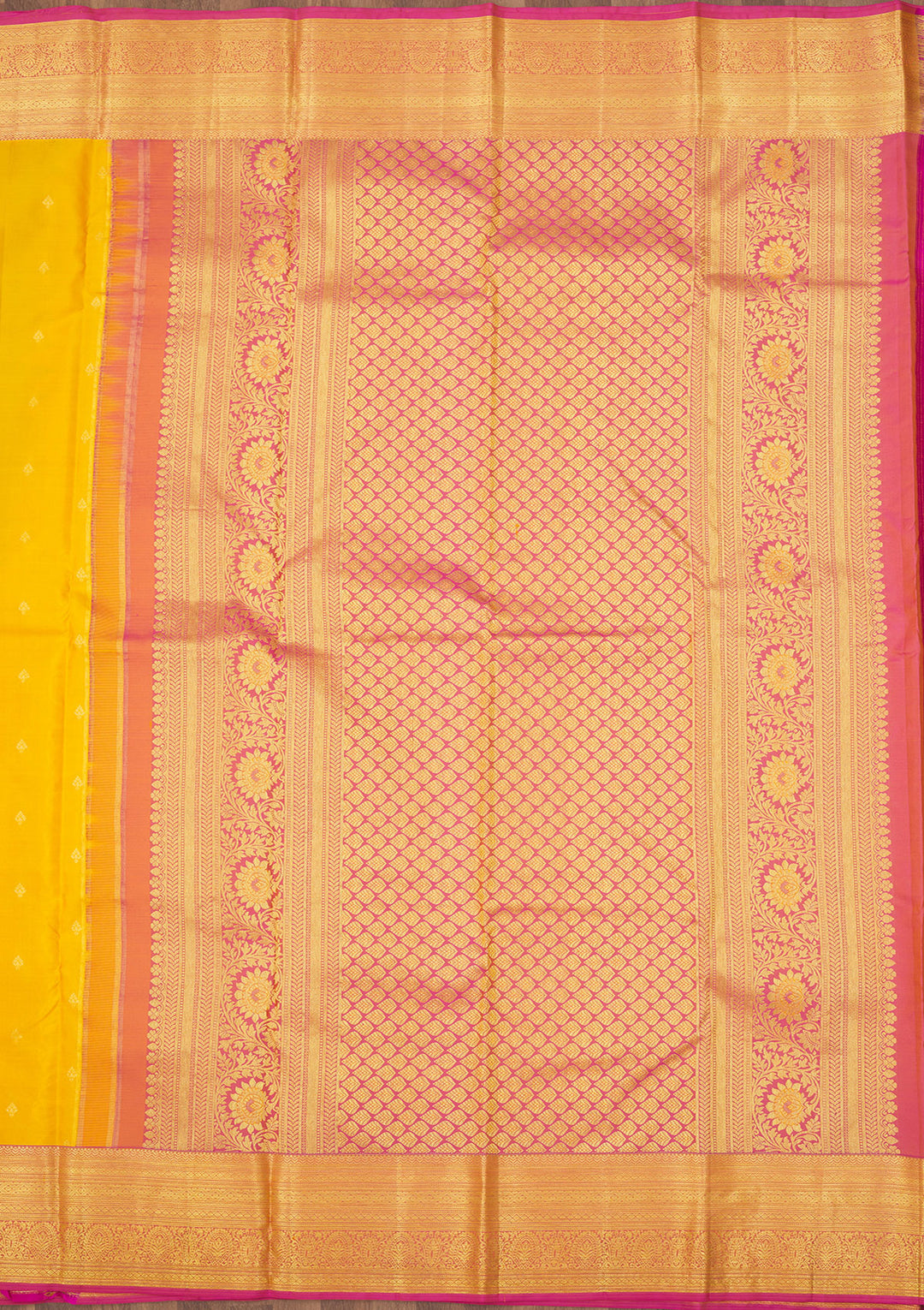 Yellow Zariwork Pure Silk Saree