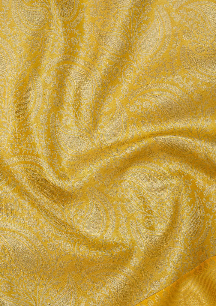 Yellow Zariwork Pure Silk Saree