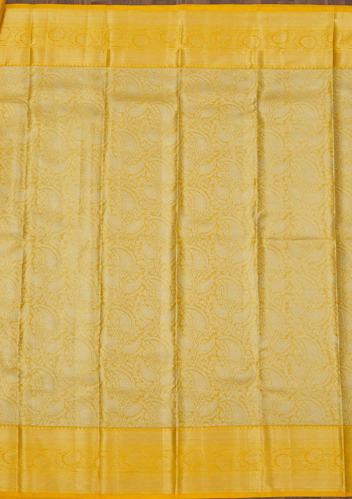 Yellow Zariwork Pure Silk Saree