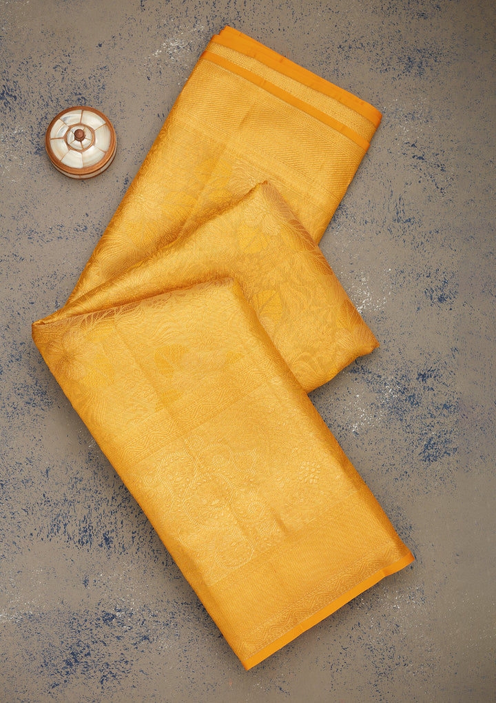 Yellow Zariwork Pure Silk Saree