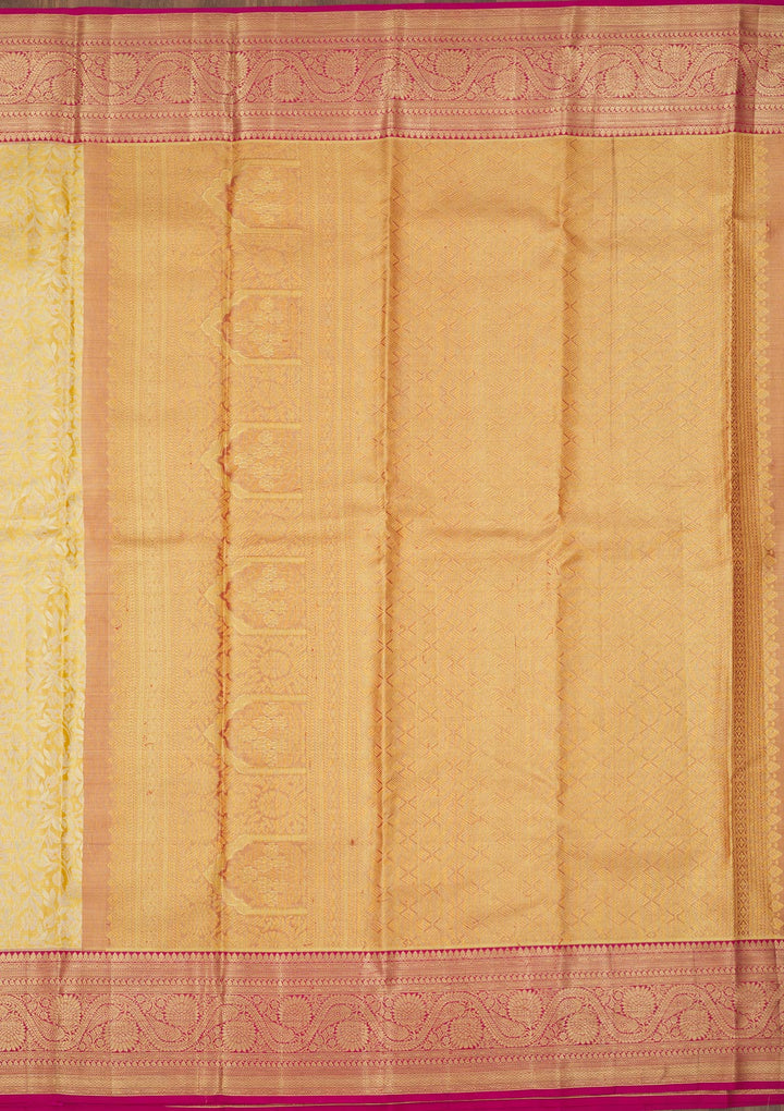 Yellow Zariwork Pure Silk Saree