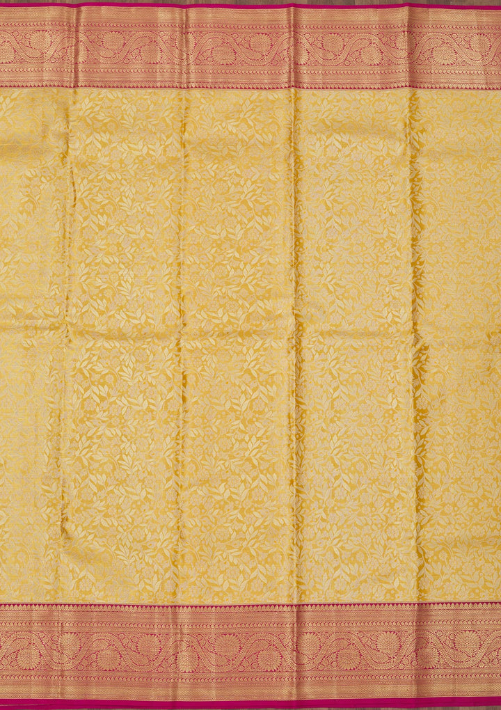 Yellow Zariwork Pure Silk Saree