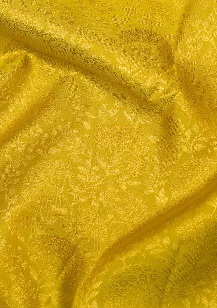 Yellow Gold Zariwork Pure Silk Saree