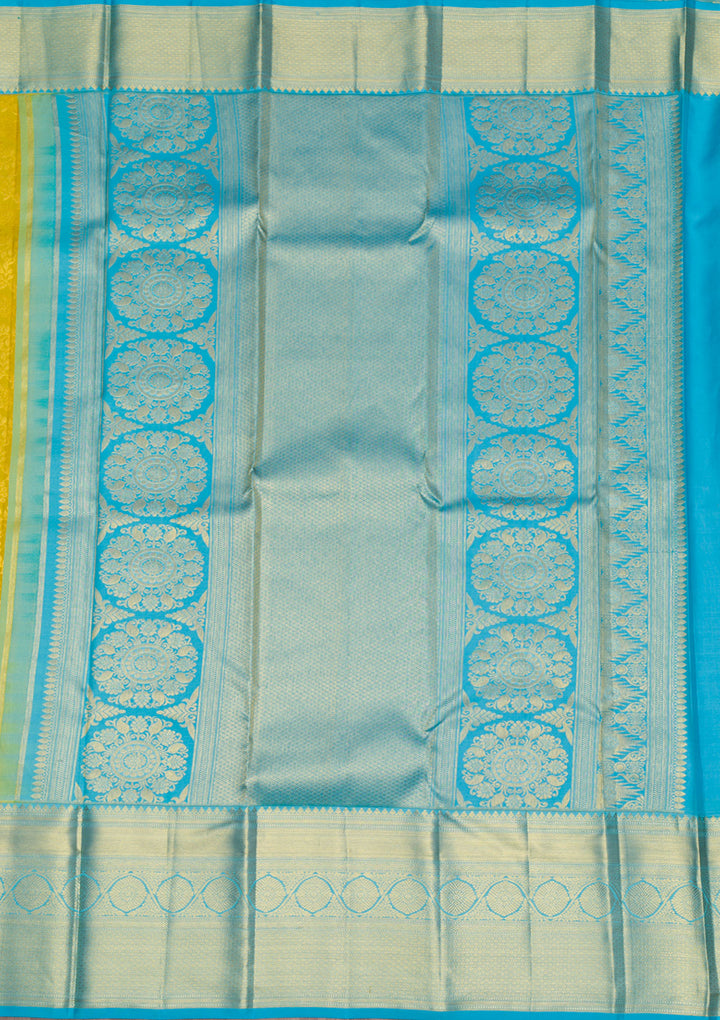 Yellow Gold Zariwork Pure Silk Saree