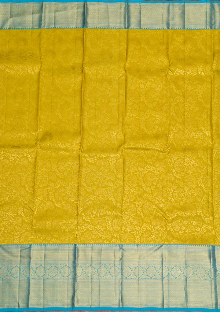 Yellow Gold Zariwork Pure Silk Saree