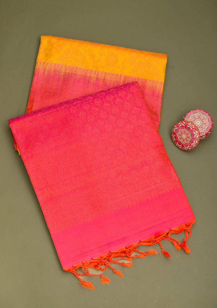 Yellow Zariwork Pure Silk Saree