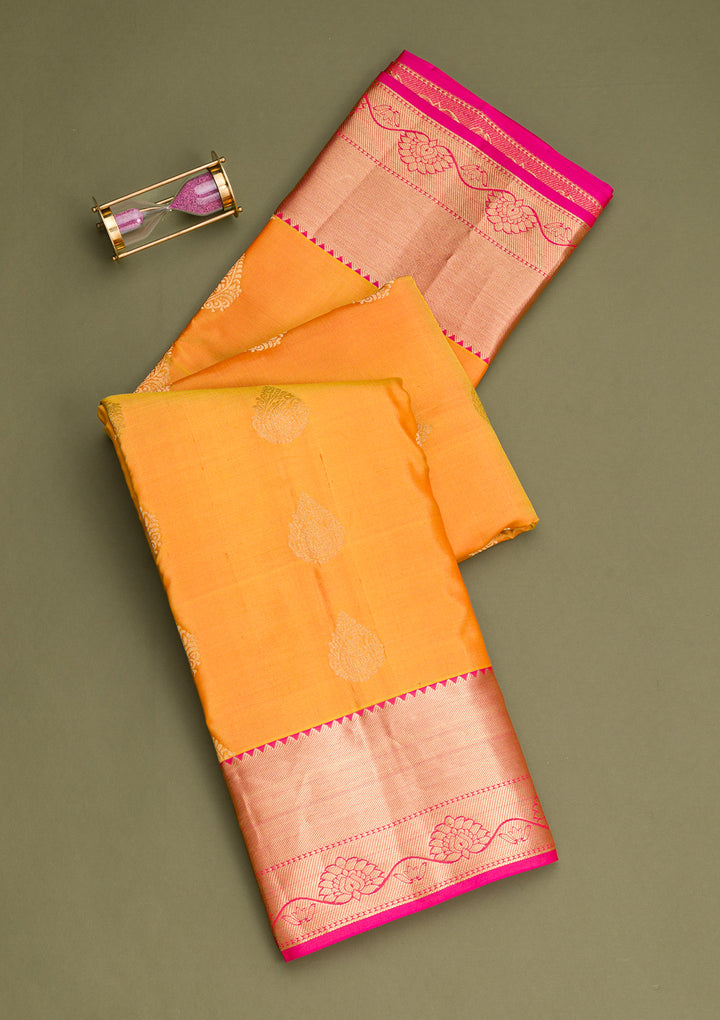 Yellow Zariwork Pure Silk Saree