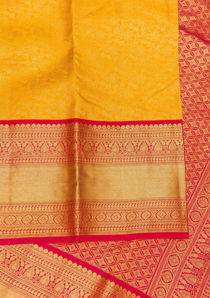Yellow Zariwork Pure Silk Saree