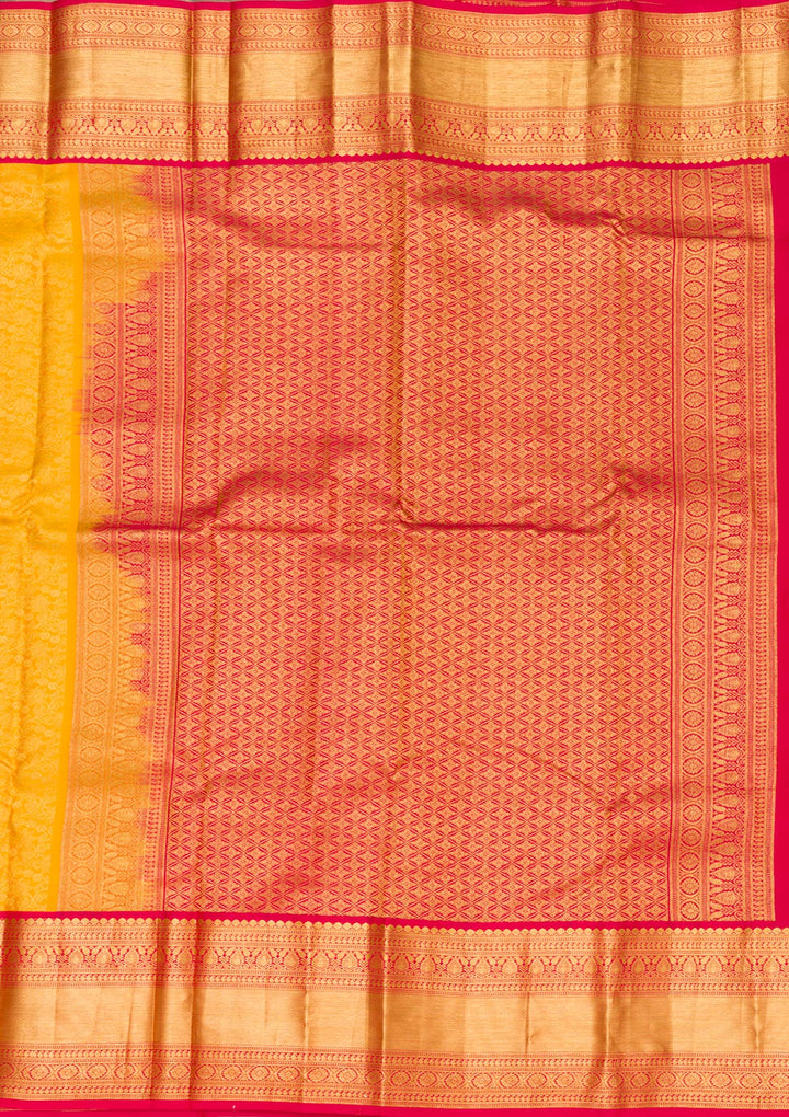 Yellow Zariwork Pure Silk Saree