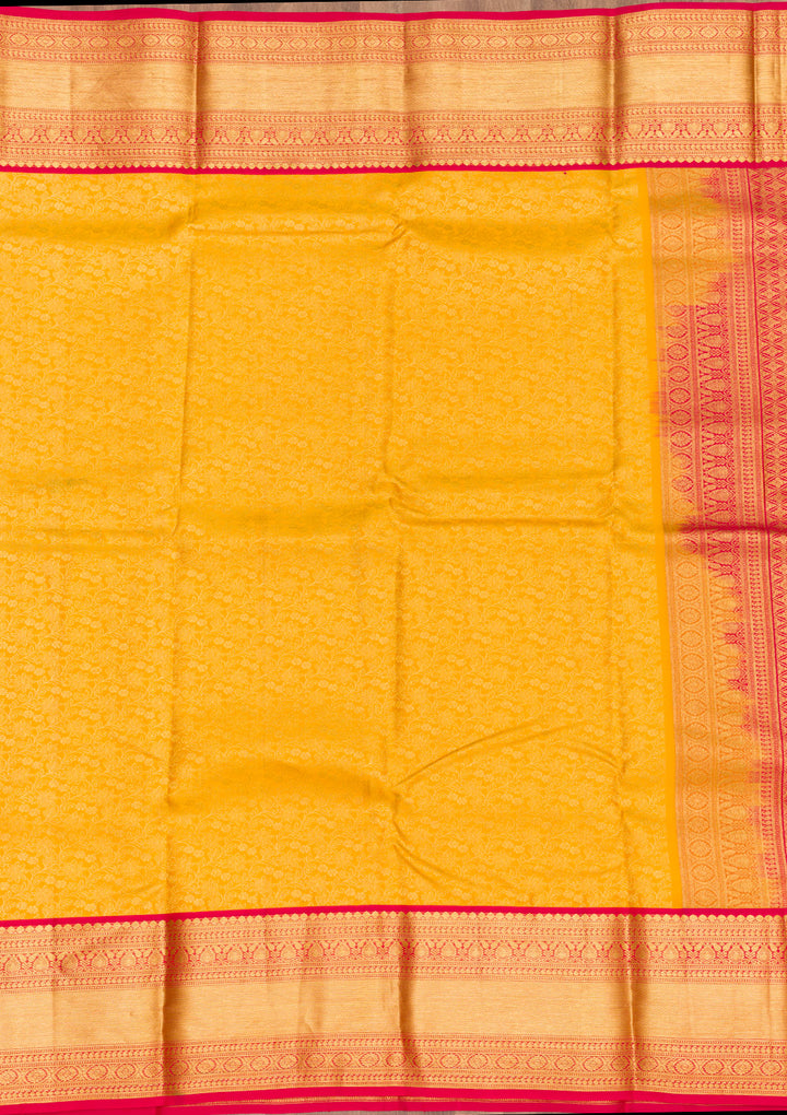 Yellow Zariwork Pure Silk Saree
