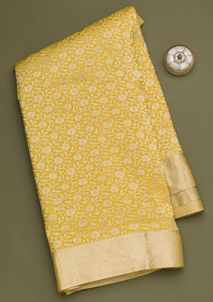 Yellow Zariwork Banarasi Pure Silk Saree