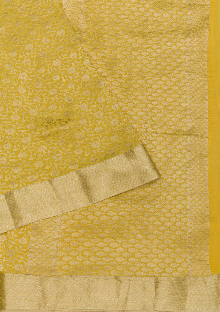 Yellow Zariwork Banarasi Pure Silk Saree