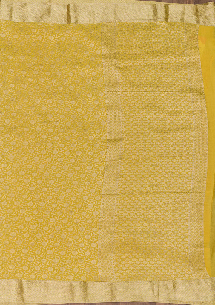 Yellow Zariwork Banarasi Pure Silk Saree