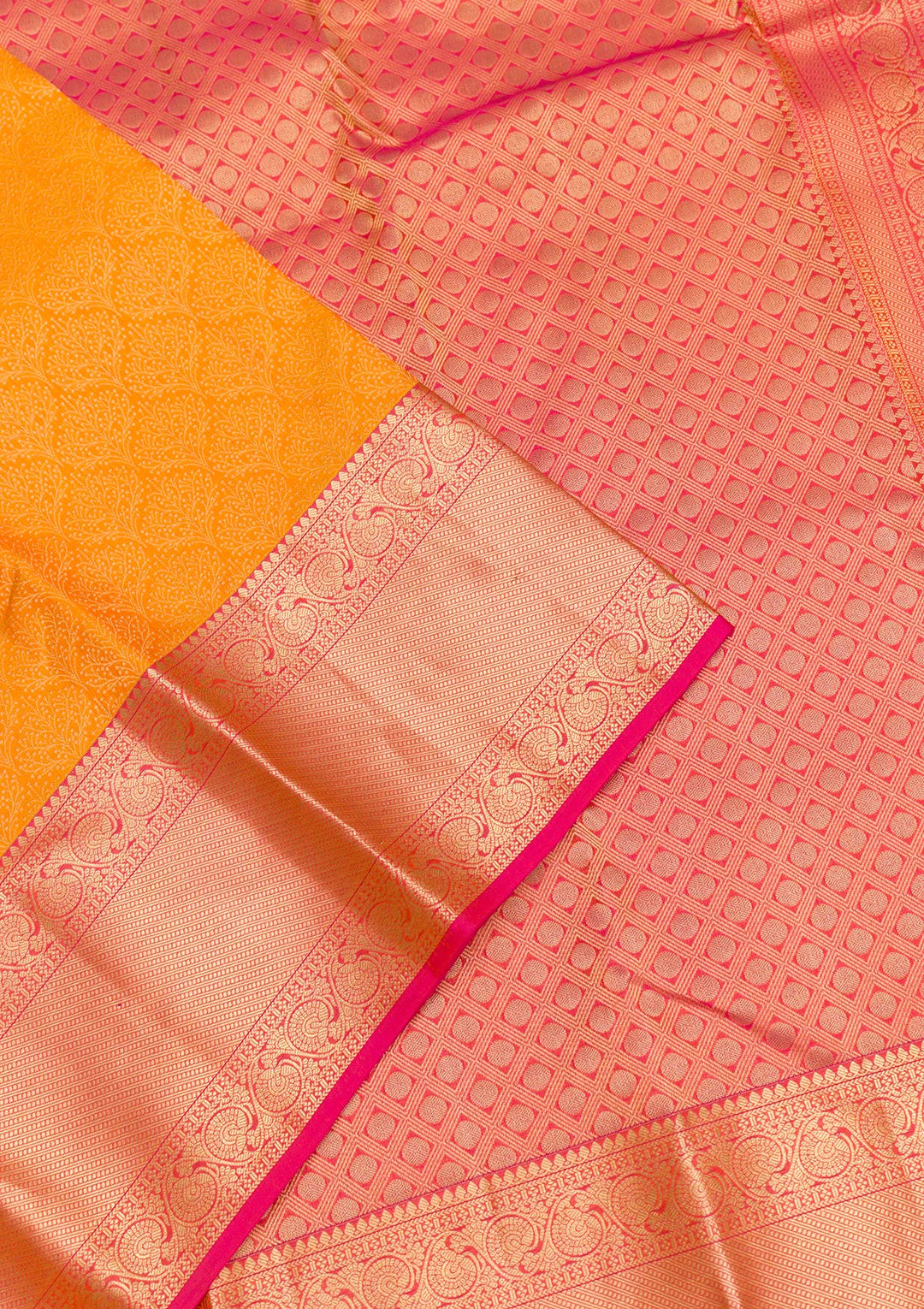 Yellow Zariwork Pure Silk Saree-Koskii