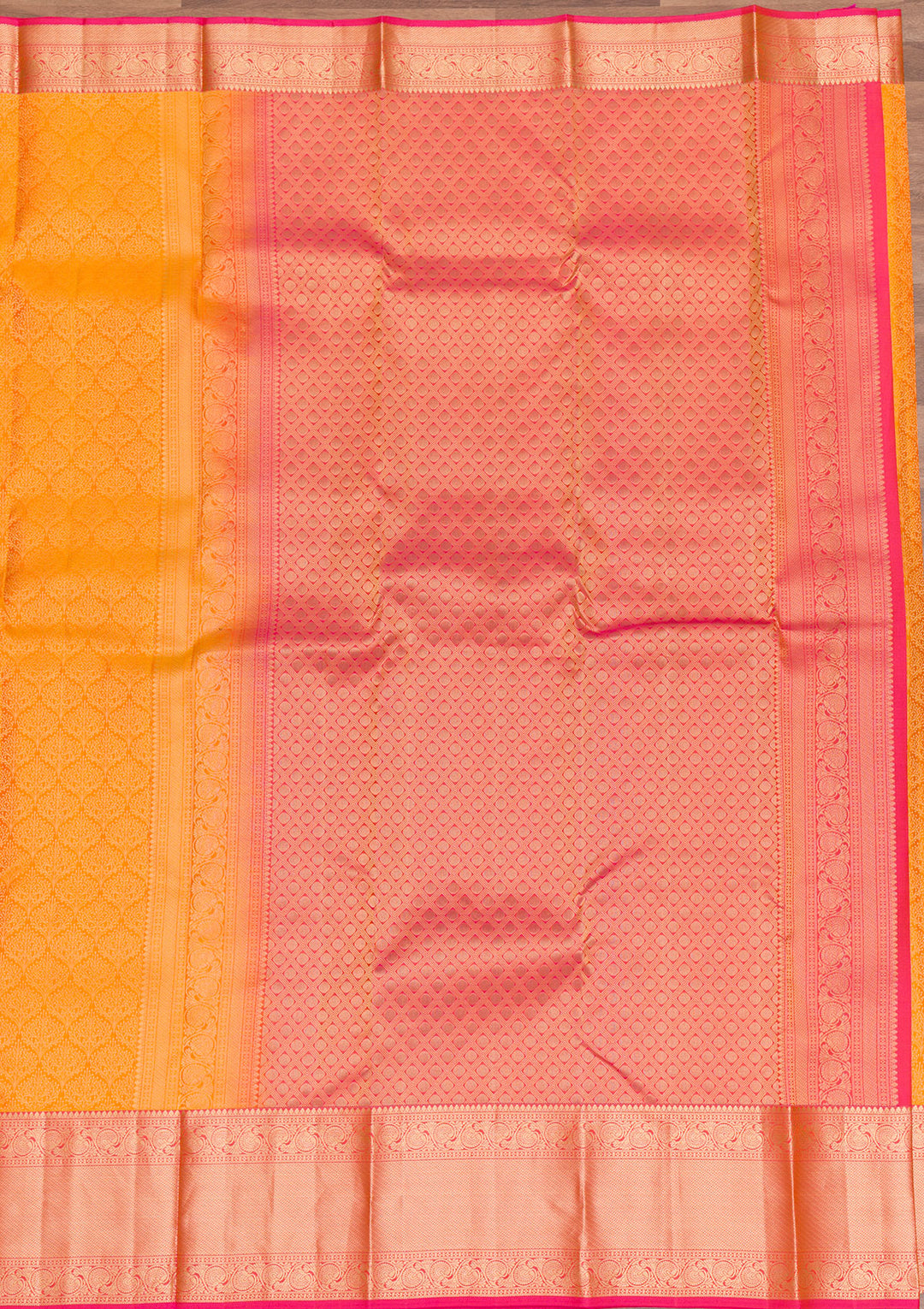 Yellow Zariwork Pure Silk Saree-Koskii