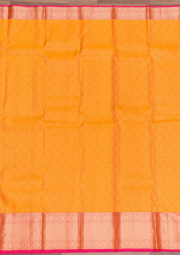 Yellow Zariwork Pure Silk Saree-Koskii