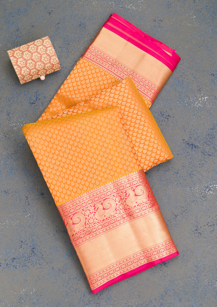 Yellow Zariwork Banarasi Pure Silk Saree
