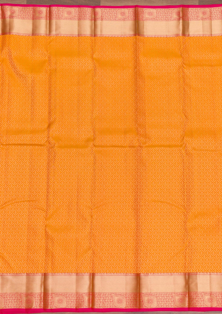 Yellow Zariwork Pure Silk Saree-Koskii