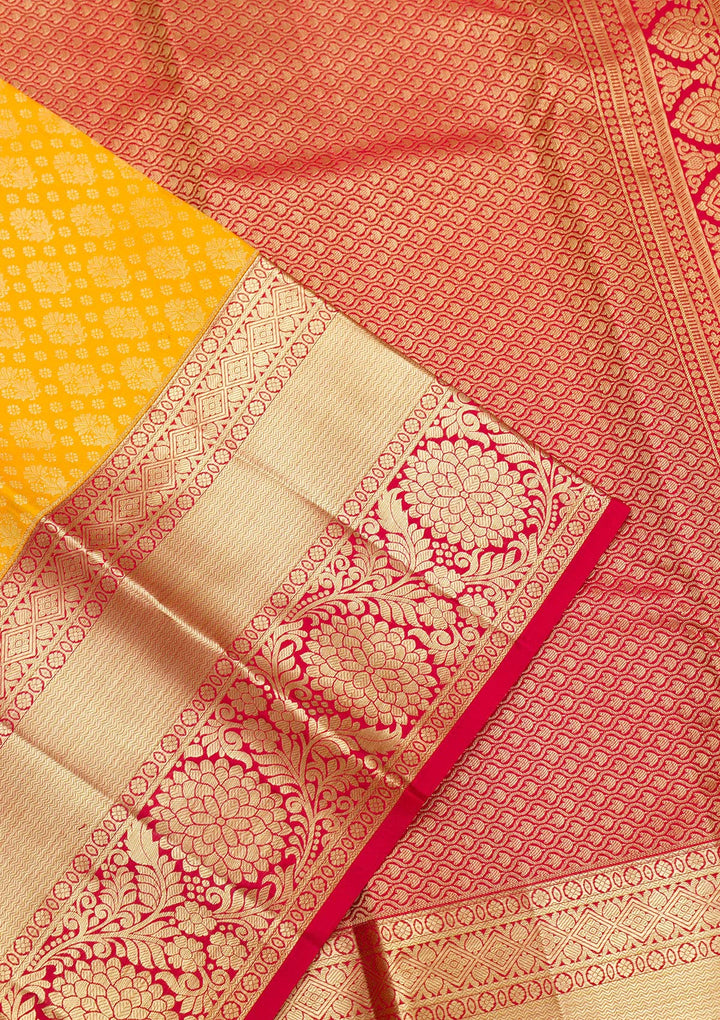 Yellow Zariwork Pure Silk Saree
