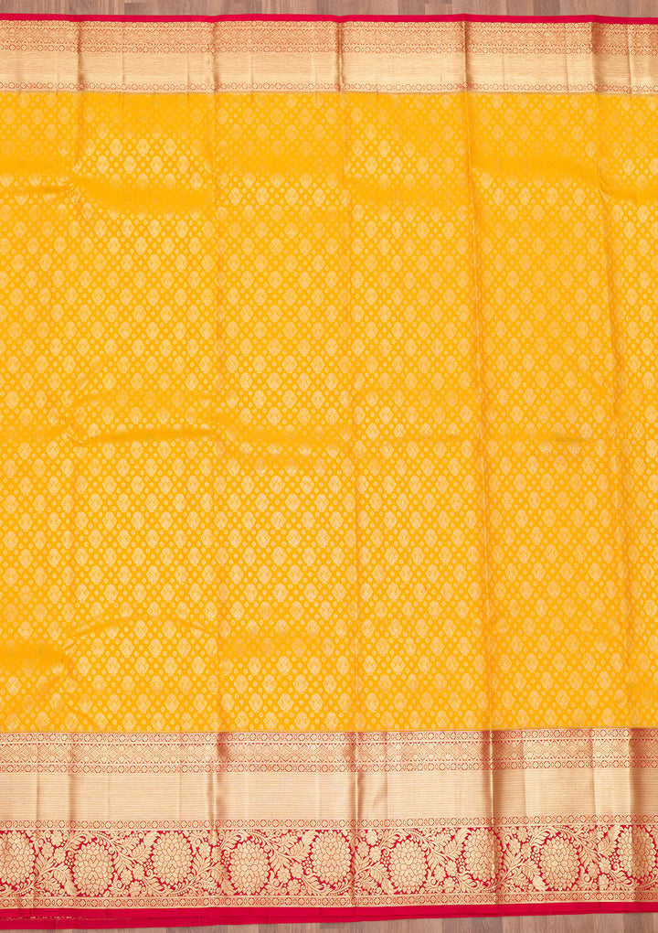 Yellow Zariwork Pure Silk Saree