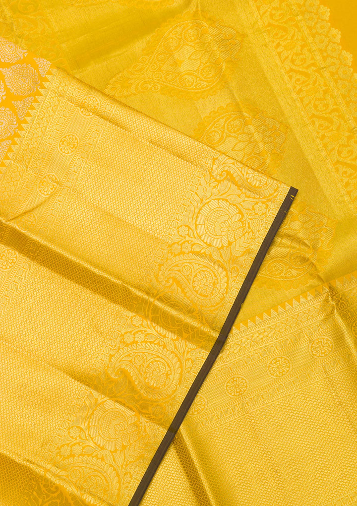 Yellow Zariwork Kanjivaram Pure Silk Saree
