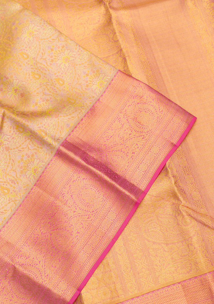 Yellow Zariwork Pure Silk Saree