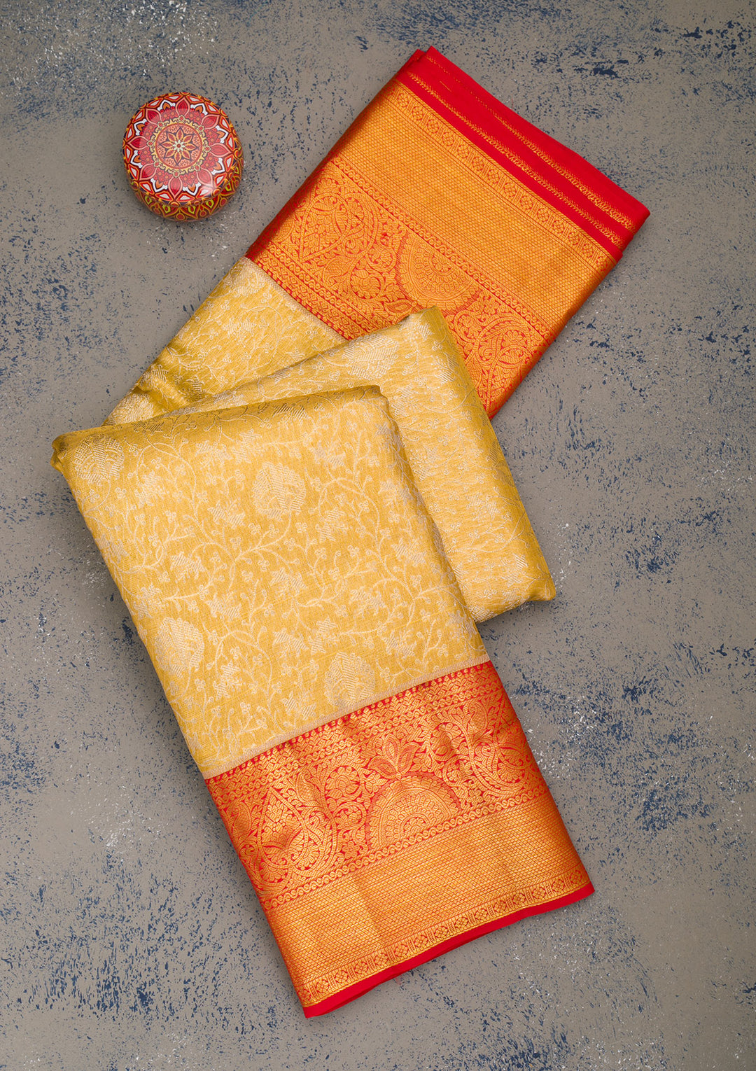 Yellow Zariwork Pure Silk Saree
