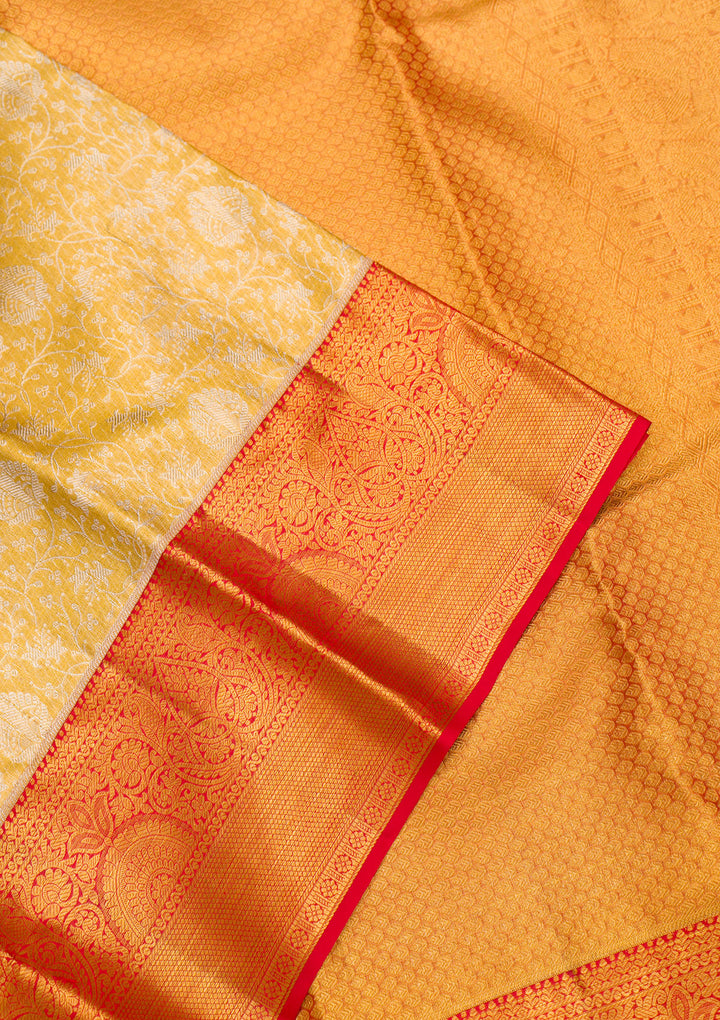 Yellow Zariwork Pure Silk Saree
