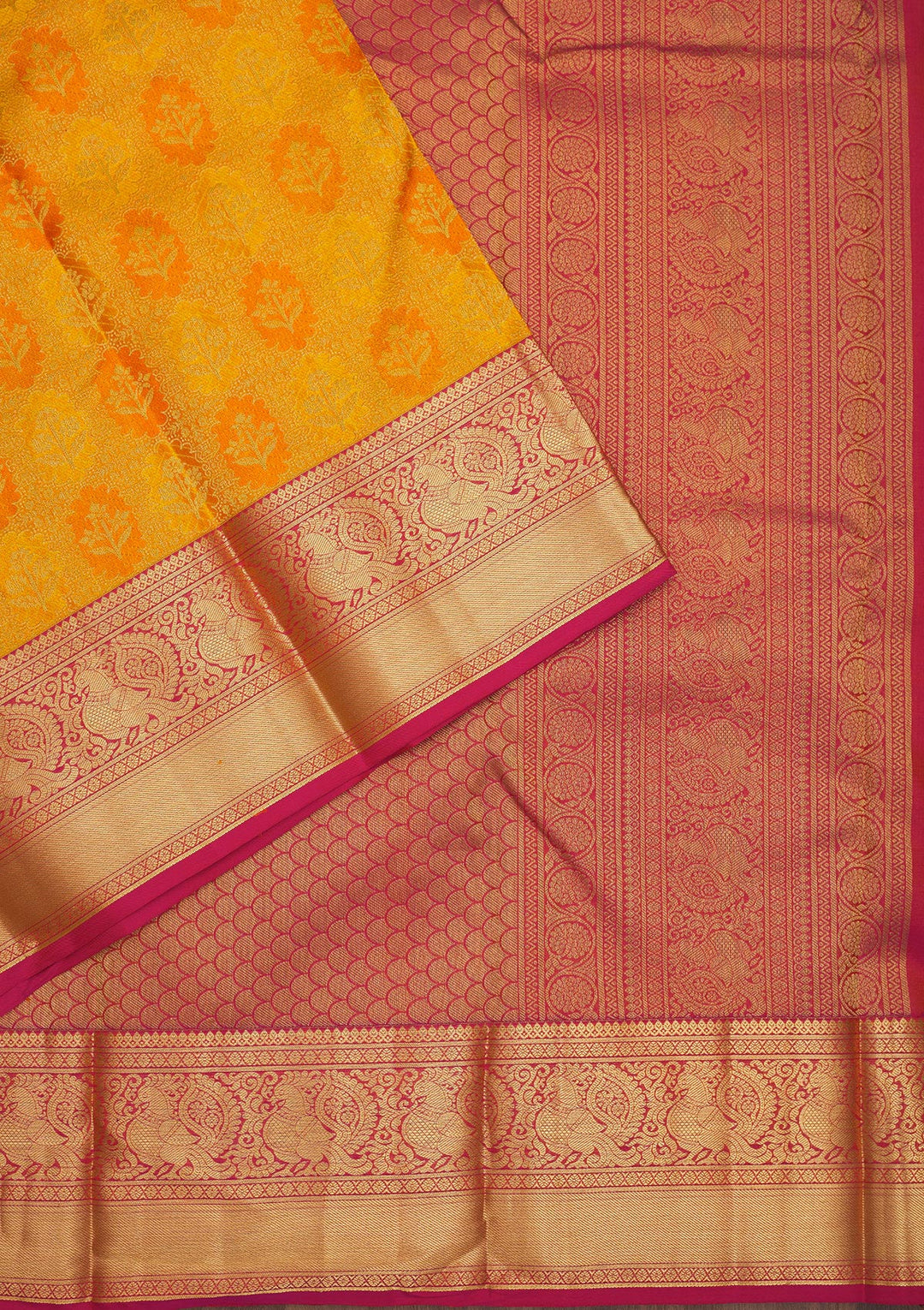 Yellow Zariwork Pure Silk Saree