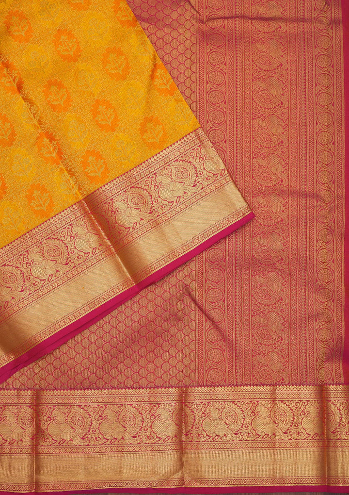 Yellow Zariwork Pure Silk Saree