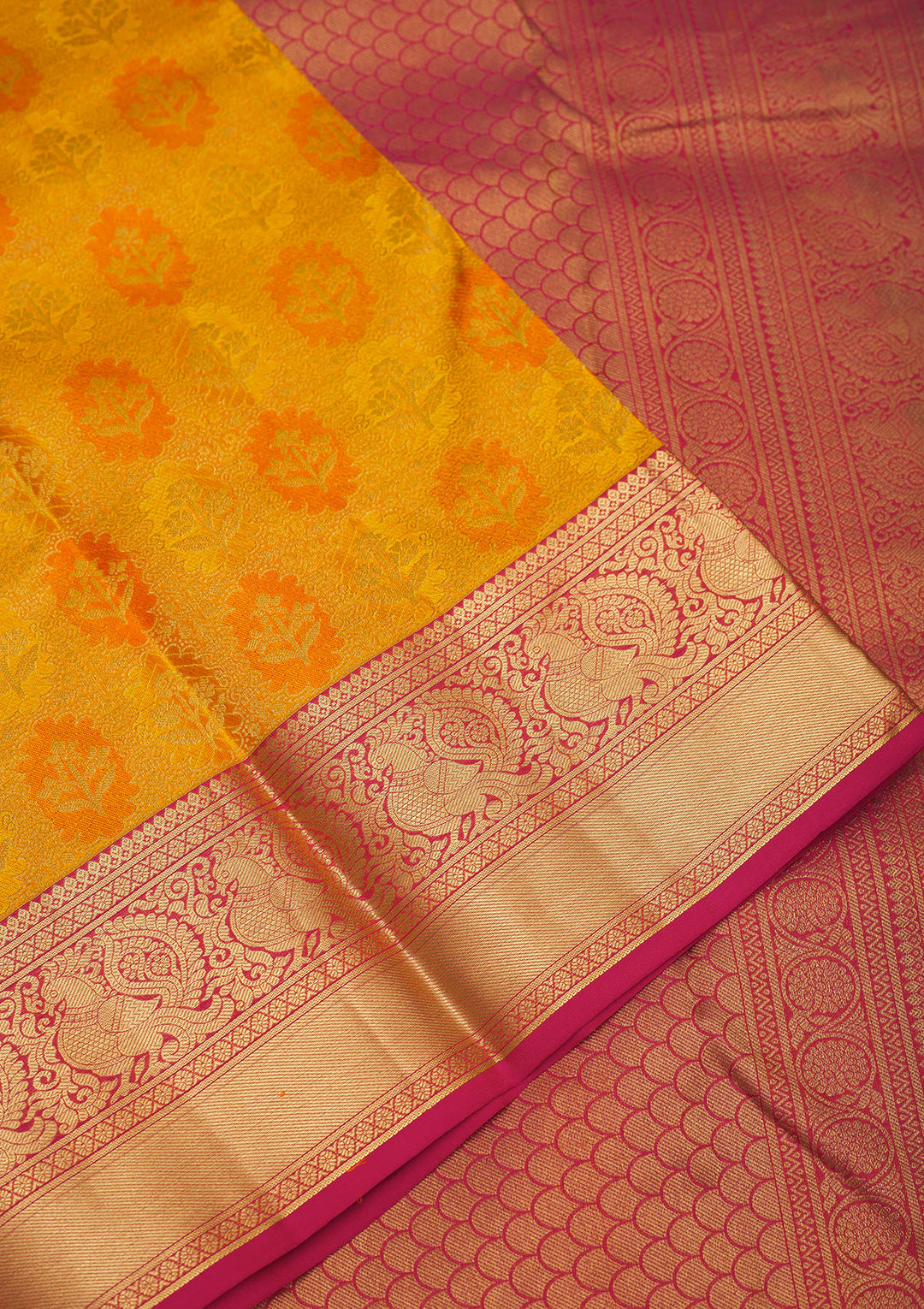 Yellow Zariwork Pure Silk Saree