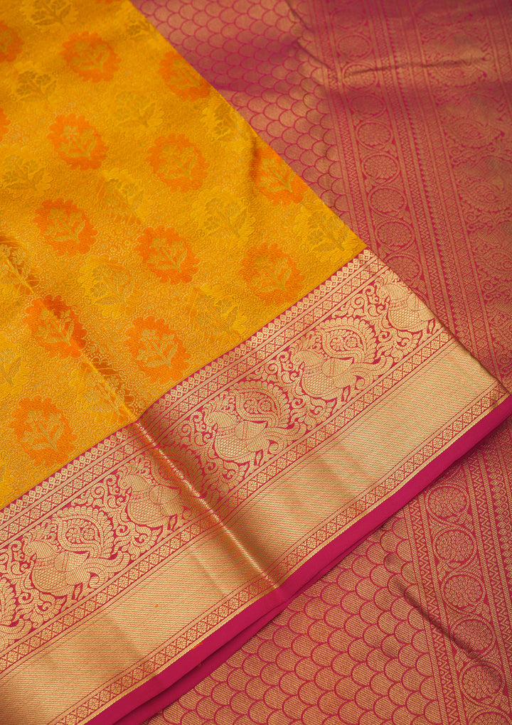 Yellow Zariwork Pure Silk Saree