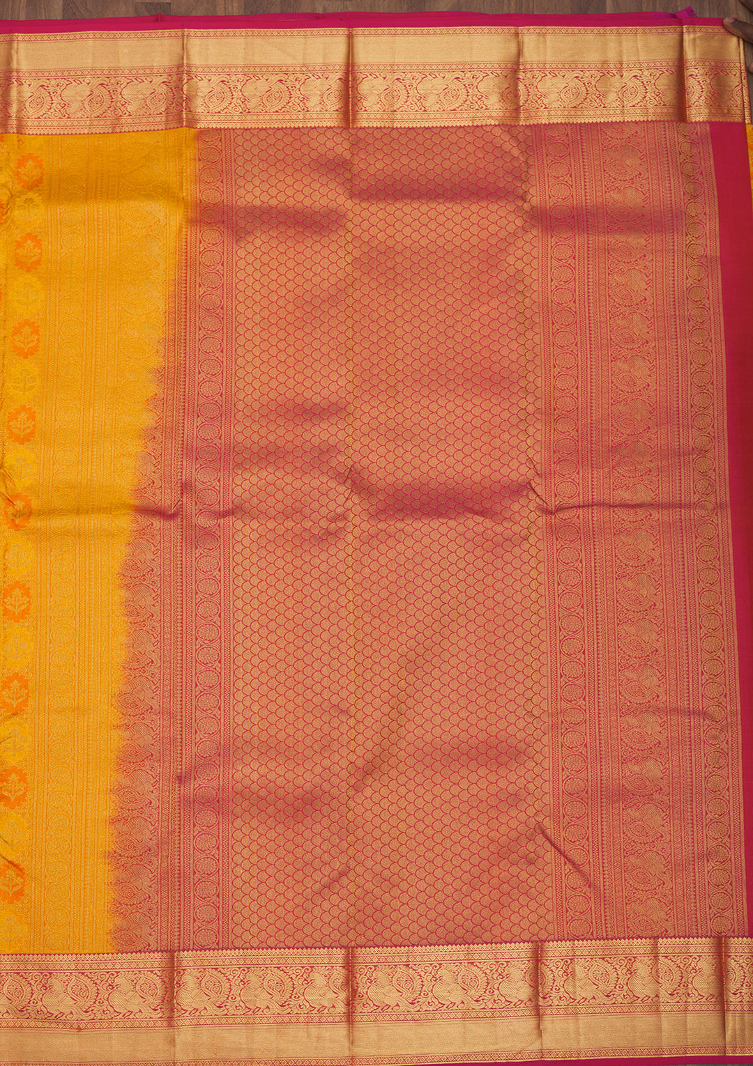 Yellow Zariwork Pure Silk Saree
