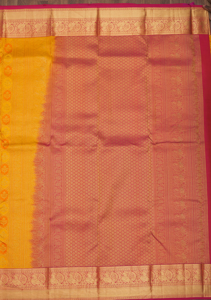 Yellow Zariwork Pure Silk Saree