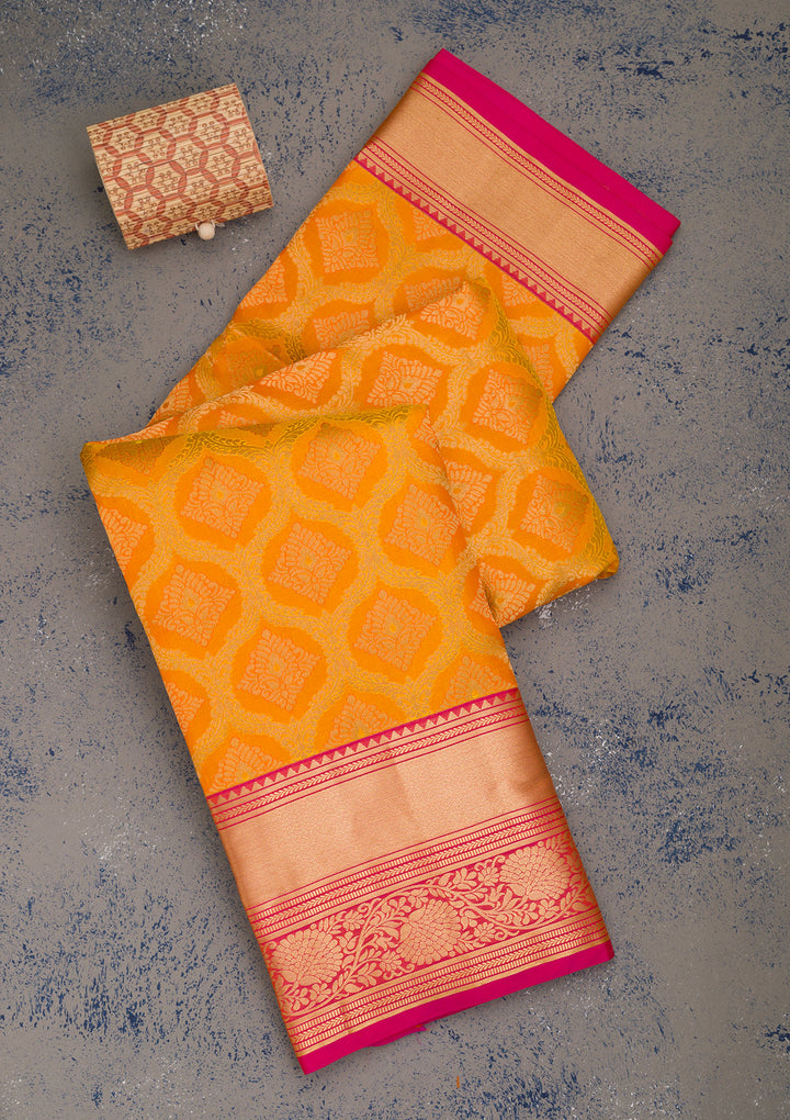 Yellow Zariwork Pure Silk Saree