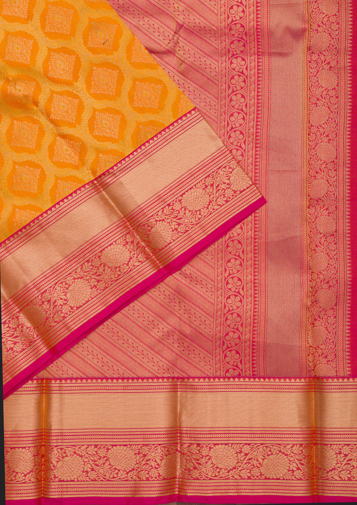 Yellow Zariwork Pure Silk Saree