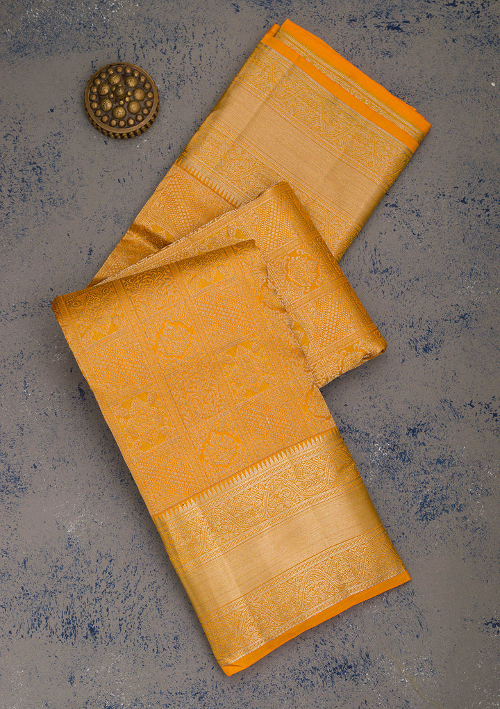 Yellow Zariwork Pure Silk Saree