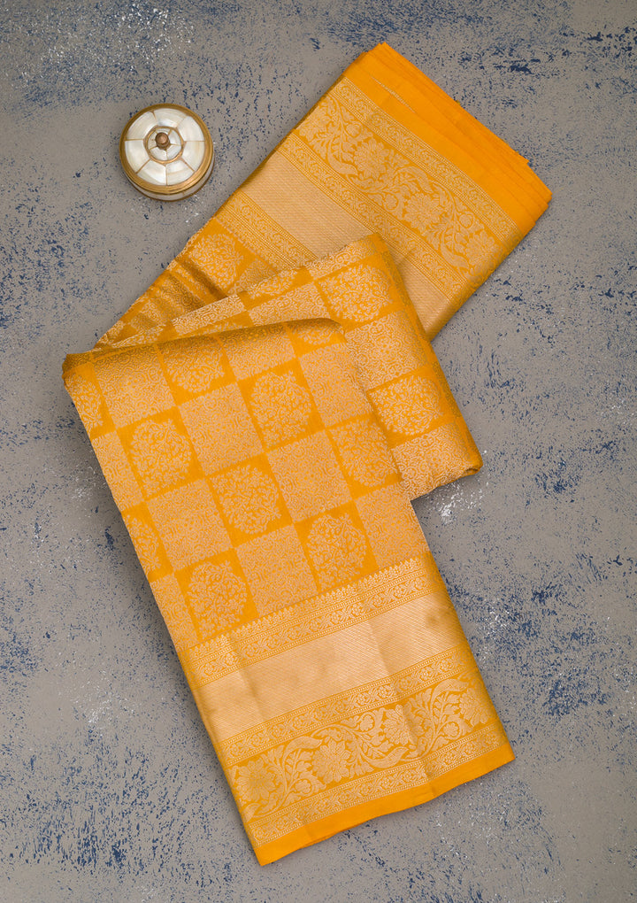 Yellow Zariwork Pure Silk Saree