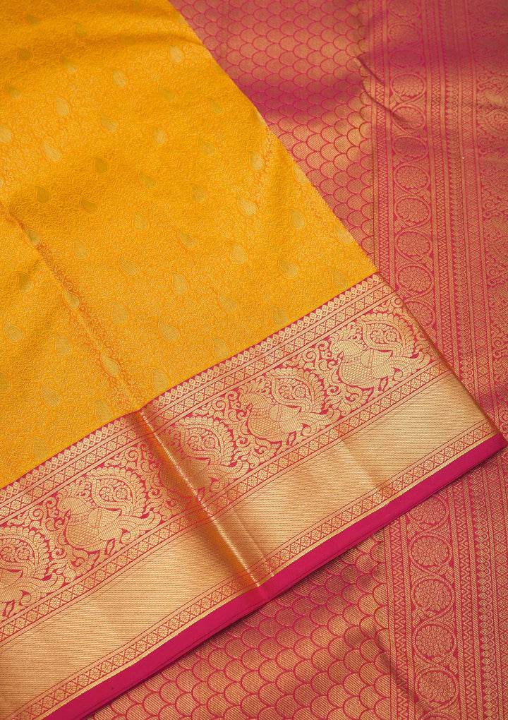 Yellow Zariwork Pure Silk Saree